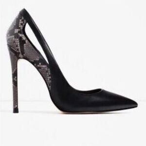 Zara Black and Gray Stiletto Heels